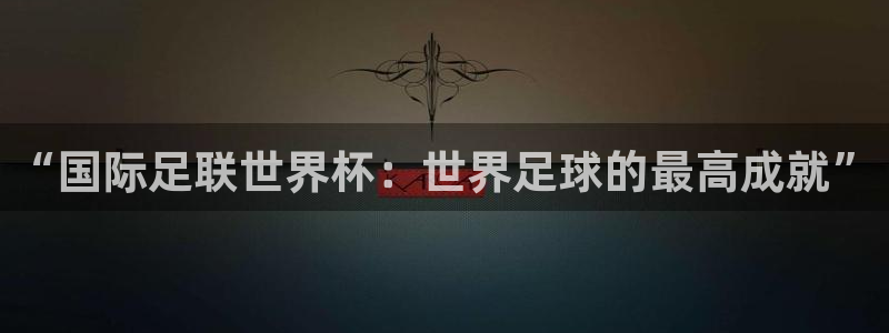 世界杯2026赛程表：“国际足联世界杯：世界足球的最高成就”